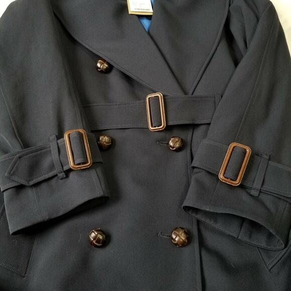 NWT Burberry The Regina Women Size 4 Wool Gabardine Long Trench Coat Navy $2,890 - Picture 6 of 13